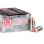 20 Rounds of .40 S&W Ammo by Hornady Critical Duty - 175gr JHP