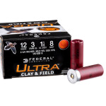 25 Rounds of 12ga Ammo by Federal Ultra Clay & Field - 1 1/8 ounce #8 shot