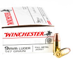 50 Rounds of 9mm Ammo by Winchester - 147gr FMJFN