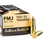 1500 Rounds of 7.62 Tokarev Ammo by Sellier & Bellot - 85gr FMJ