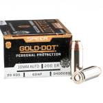 200 Rounds of 10mm Ammo by Speer Gold Dot - 200gr JHP