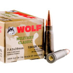 20 Rounds of 7.62x39mm Ammo by Wolf WPA Military Classic - 124gr FMJ