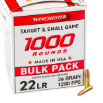 1000 Rounds of .22 LR Ammo by Winchester USA - 36gr CPHP