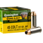 200 Rounds of .45 Long-Colt Ammo by Remington Core-Lokt - 237gr JHP