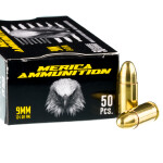 50 Rounds of 9mm Ammo by Merica - 124gr FMJ