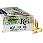 50 Rounds of .40 S&W Ammo by Remington Range - 180gr FMJ