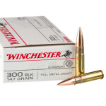 200 Rounds of .300 AAC Blackout Ammo by Winchester USA - 147gr FMJ