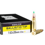 20 Rounds of 7.62x39 Ammo by Nosler - 123gr Ballistic Tip