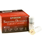 250 Rounds of 12ga Ammo by Fiocchi - 2-3/4" 1 1/8 ounce #8 shot