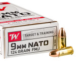 50 Rounds of 9mm Ammo by Winchester - 124gr FMJ