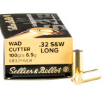 50 Rounds of .32S&W Long Ammo by Sellier & Bellot - 100gr Lead Wadcutter