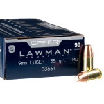 50 Rounds of 9mm Ammo by Speer Lawman - 135gr TMJ