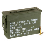 460 Rounds of 5.56x45 Ammo by Black Hills Ammunition in Ammo Can - 77gr OTM Mk 262 MOD 1-C