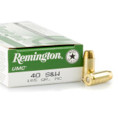 50 Rounds of .40 S&W Ammo by Remington - 165gr MC