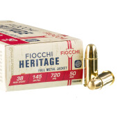 50 Rounds of .38 S&W Ammo by Fiocchi - 145gr FMJ