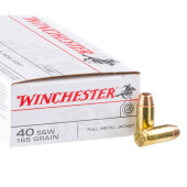 50 Rounds of .40 S&W Ammo by Winchester - 165gr FMJ