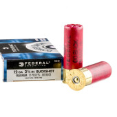 5 Rounds of 12ga Ammo by Federal Power-Shok - 2-3/4"  00 Buck