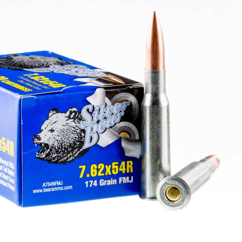 500 Rounds of Bulk 7.62x54r Ammo by Silver Bear - 174gr FMJ