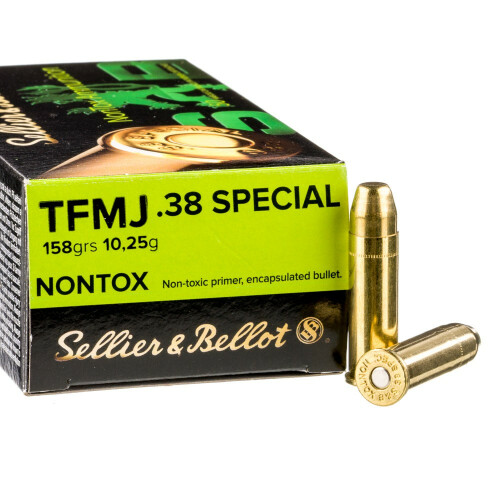 50 Rounds of Bulk .38 Spl Ammo by Sellier & Bellot - 158gr TMJ