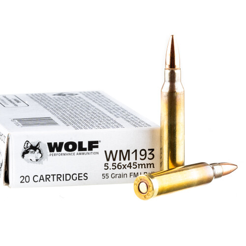 b003) 5.56 NATO by Wolf Ammunition Co., WOLF 556 H/S, BRASS