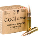 20 Rounds of .308 Win Ammo by GGG - 147gr FMJ