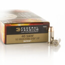 1000 Rounds of .40 S&W Ammo by Federal LE - 165gr JHP Hydra Shok